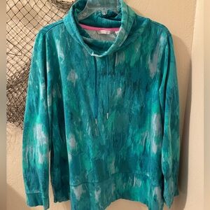 Isaac Mizrahi Live French Terry Cowl Neck Pullover